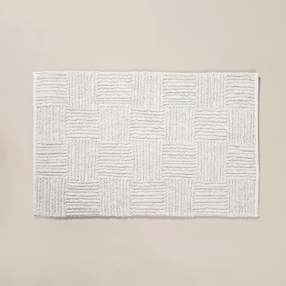 Tufted Cotton Reversible Floor Mat Light Grey 84x50cm Nestasia