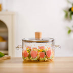 Tulip Borosilicate Glass Cooking Pot With Lid 1800ml Nestasia