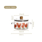 Tulip Borosilicate Glass Cooking Pot With Lid 1800ml Nestasia