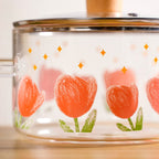 Tulip Borosilicate Glass Cooking Pot With Lid 1800ml Nestasia