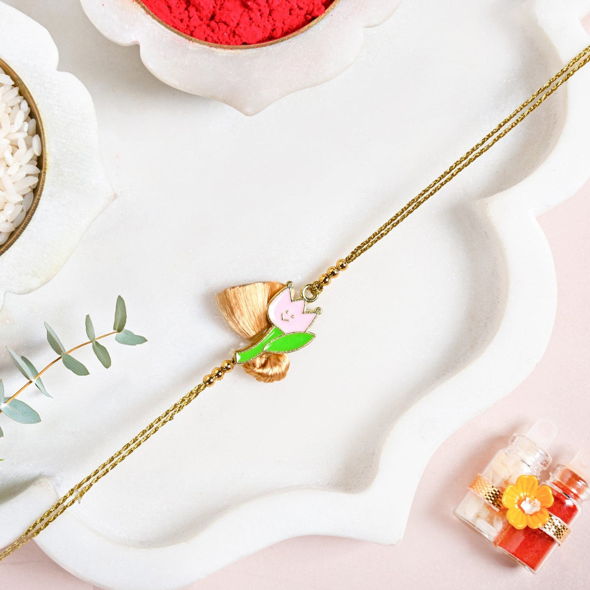 Tulip Tassel Rakhi Gift Set Nestasia