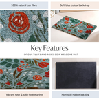 Tulips And Roses Coir Welcome Mat 24x16 Inch Nestasia