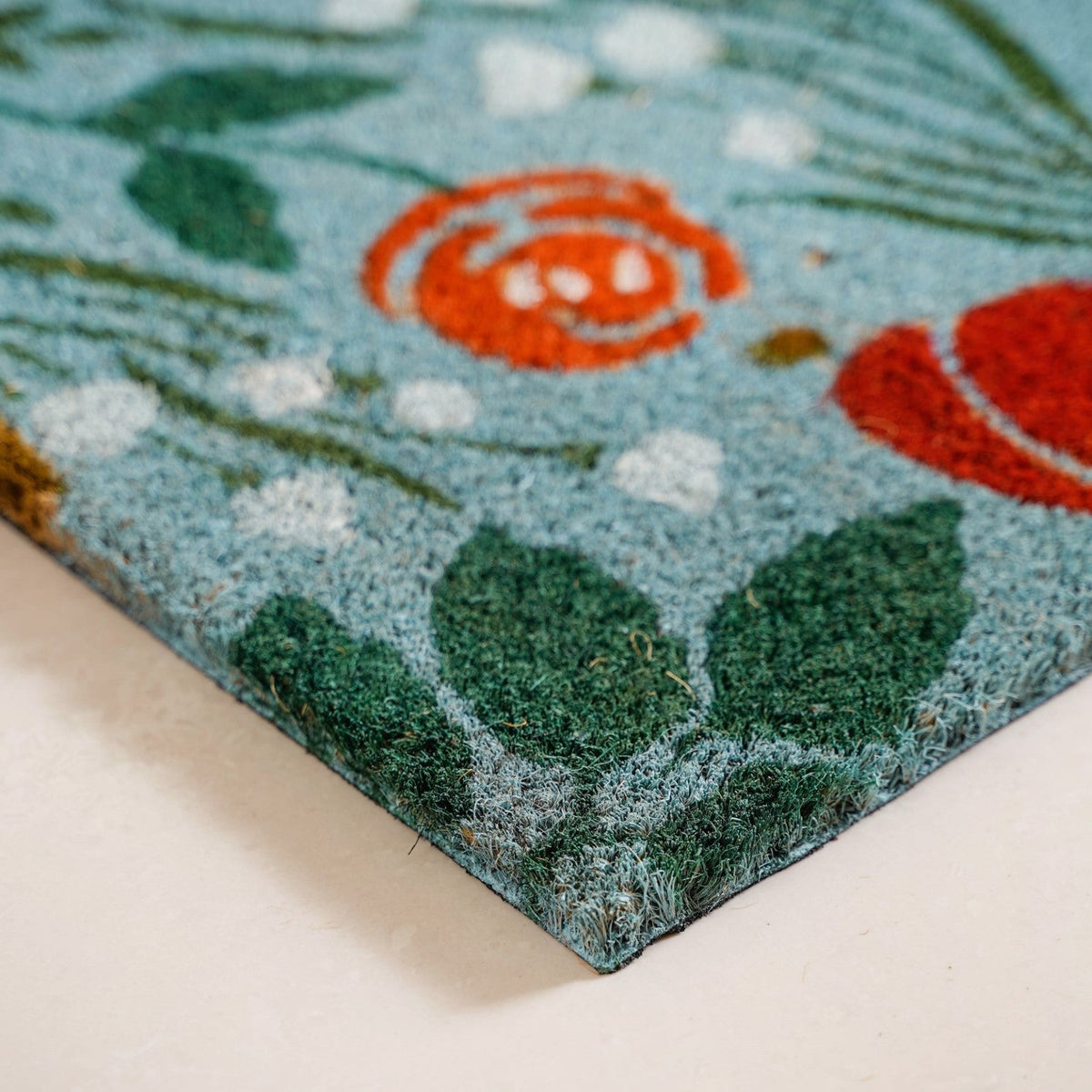 Tulips And Roses Coir Welcome Mat 24x16 Inch Nestasia