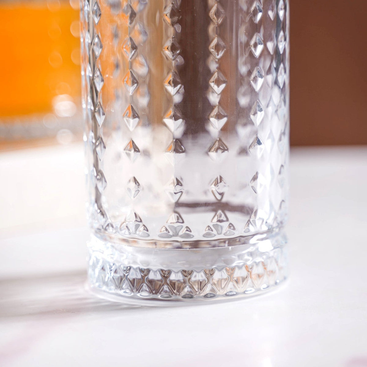 Diamond Design Highball Glass Set Of 6 466ml Nestasia