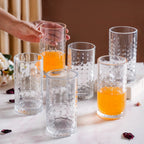 Diamond Design Highball Glass Set Of 6 466ml Nestasia