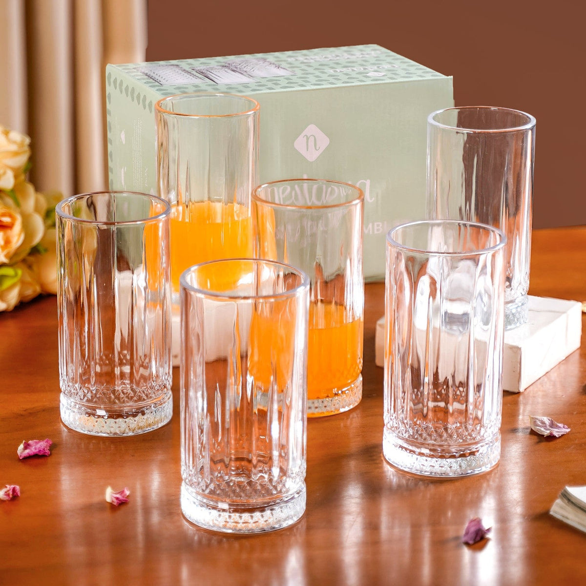 Tall Cocktail Glass Set Of 6 466ml Nestasia