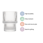 Set Of 6 Stackable Drinking Glasses Ribbed Nestasia