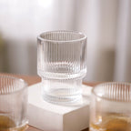Set Of 6 Stackable Drinking Glasses Ribbed Nestasia