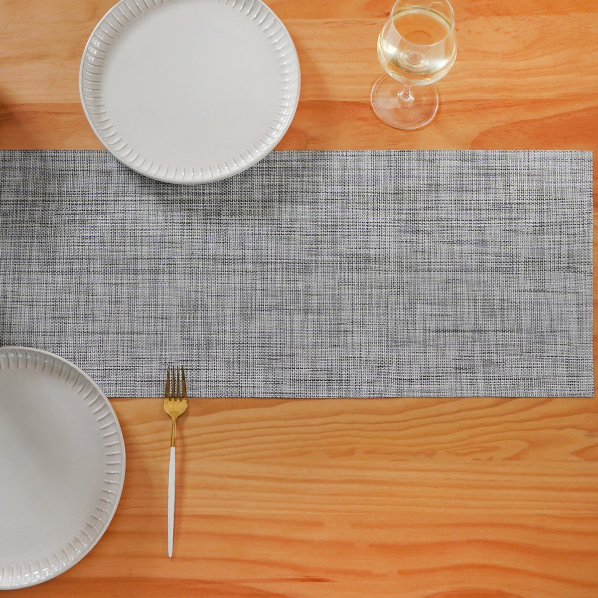 Reversible Washable Table Runner Grey 180x30cm Nestasia