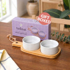 Twin Bowl Serving Platter Set Of 3 Nestasia