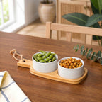 Twin Bowl Serving Platter Set Of 3 Nestasia