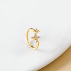 Twinkling Star Bypass Ring Gold Nestasia