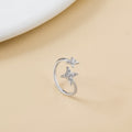 Twinkling Star Bypass Ring Silver Nestasia