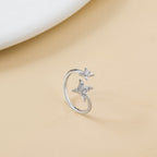 Twinkling Star Bypass Ring Silver Nestasia
