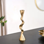 Twirl Table Candle Holder Set Of 2 Gold Nestasia