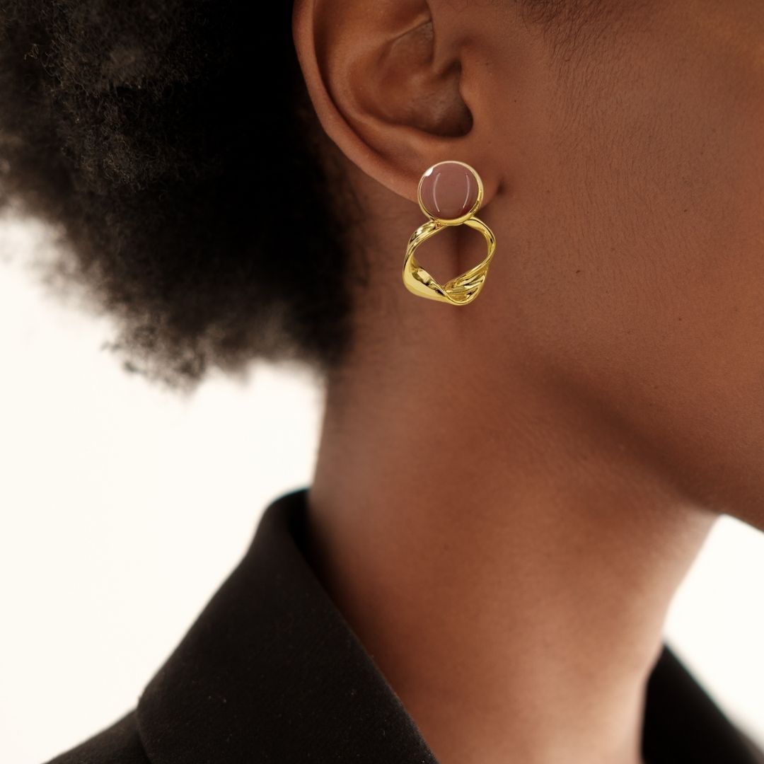 Twisted Grace Earrings Mauve Nestasia