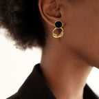 Twisted Grace Earrings Black Nestasia