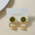 Twisted Grace Earrings Green Nestasia