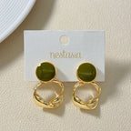Twisted Grace Earrings Green Nestasia