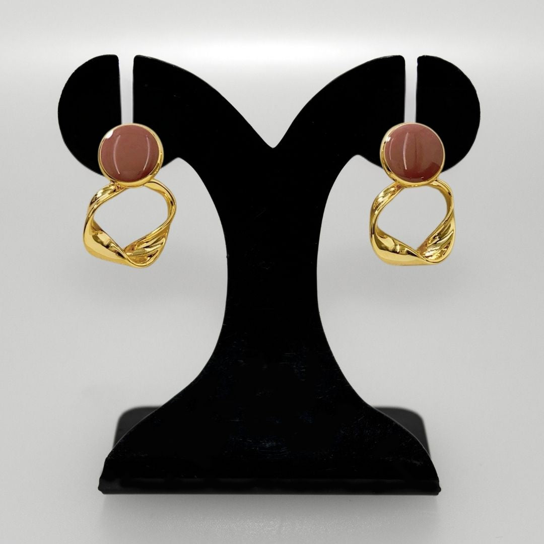 Twisted Grace Earrings Mauve Nestasia