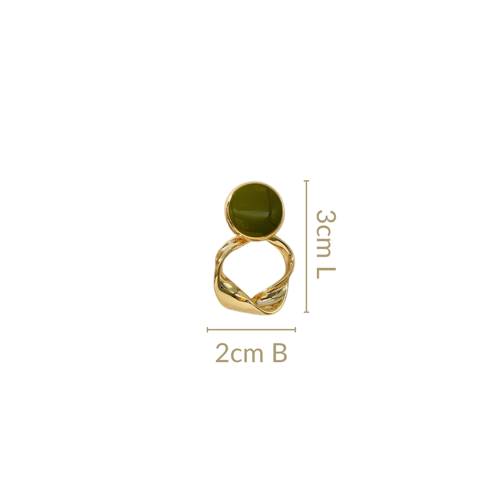 Twisted Grace Earrings Green Nestasia