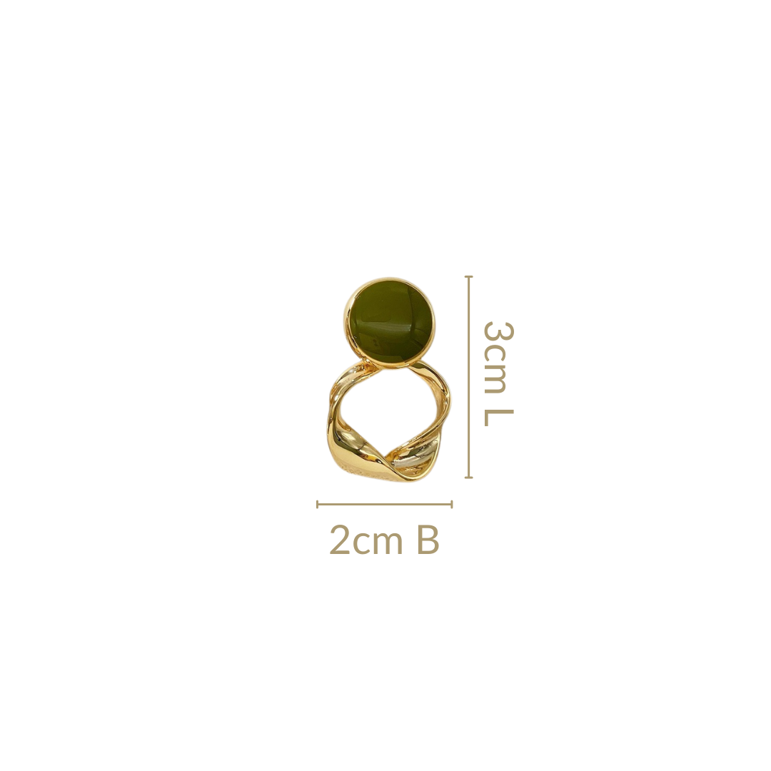 Twisted Grace Earrings Green Nestasia