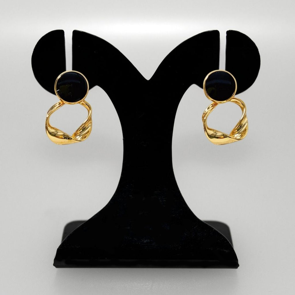 Twisted Grace Earrings Black Nestasia