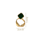 Twisted Hoop Dangling Earrings Green Nestasia