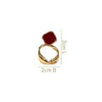 Twisted Hoop Dangling Earrings Maroon Nestasia