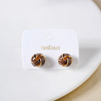 Twisted Knot Studs Brown Nestasia