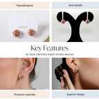 Twisted Knot Studs Mauve Nestasia