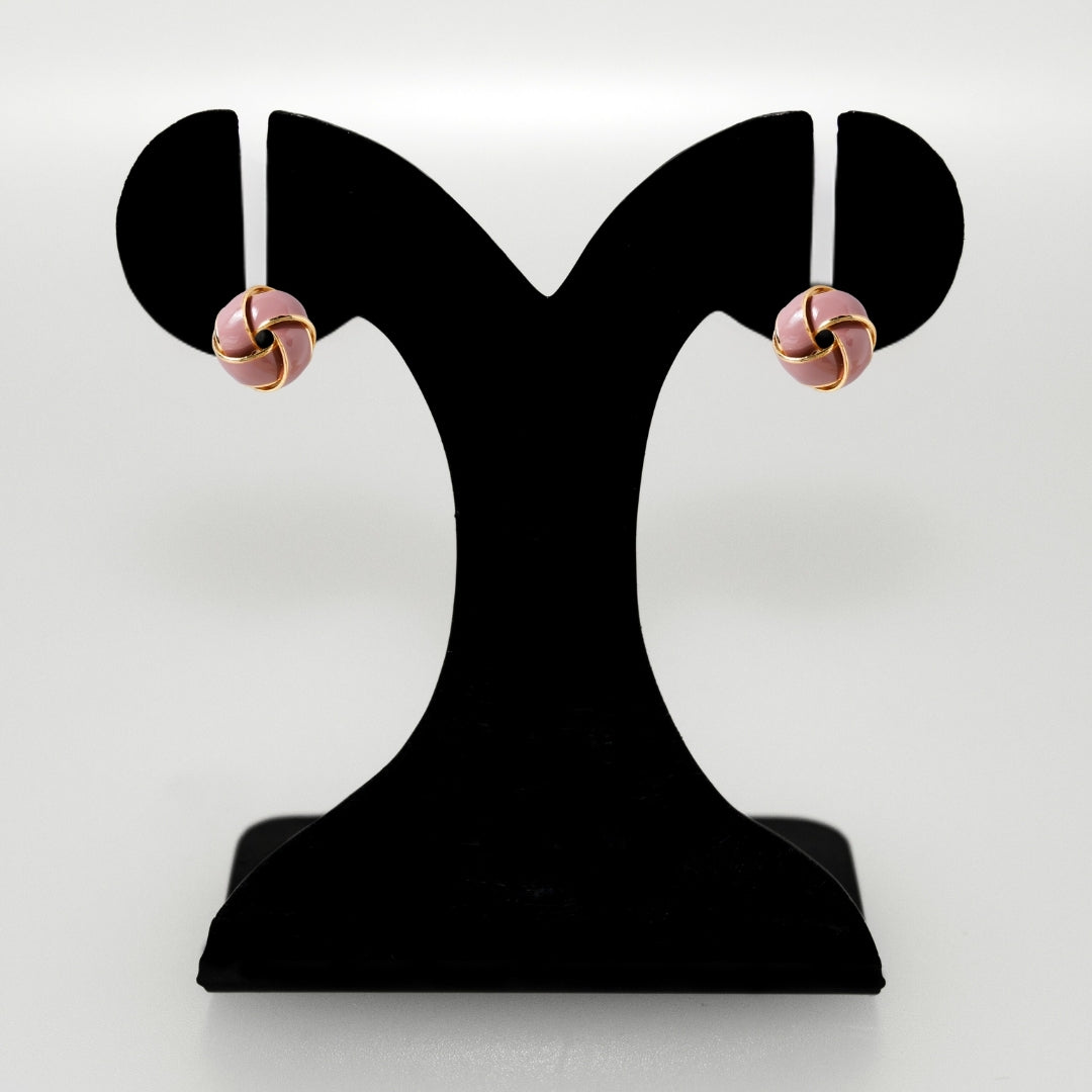 Twisted Knot Studs Mauve Nestasia