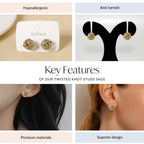 Twisted Knot Studs Sage Nestasia