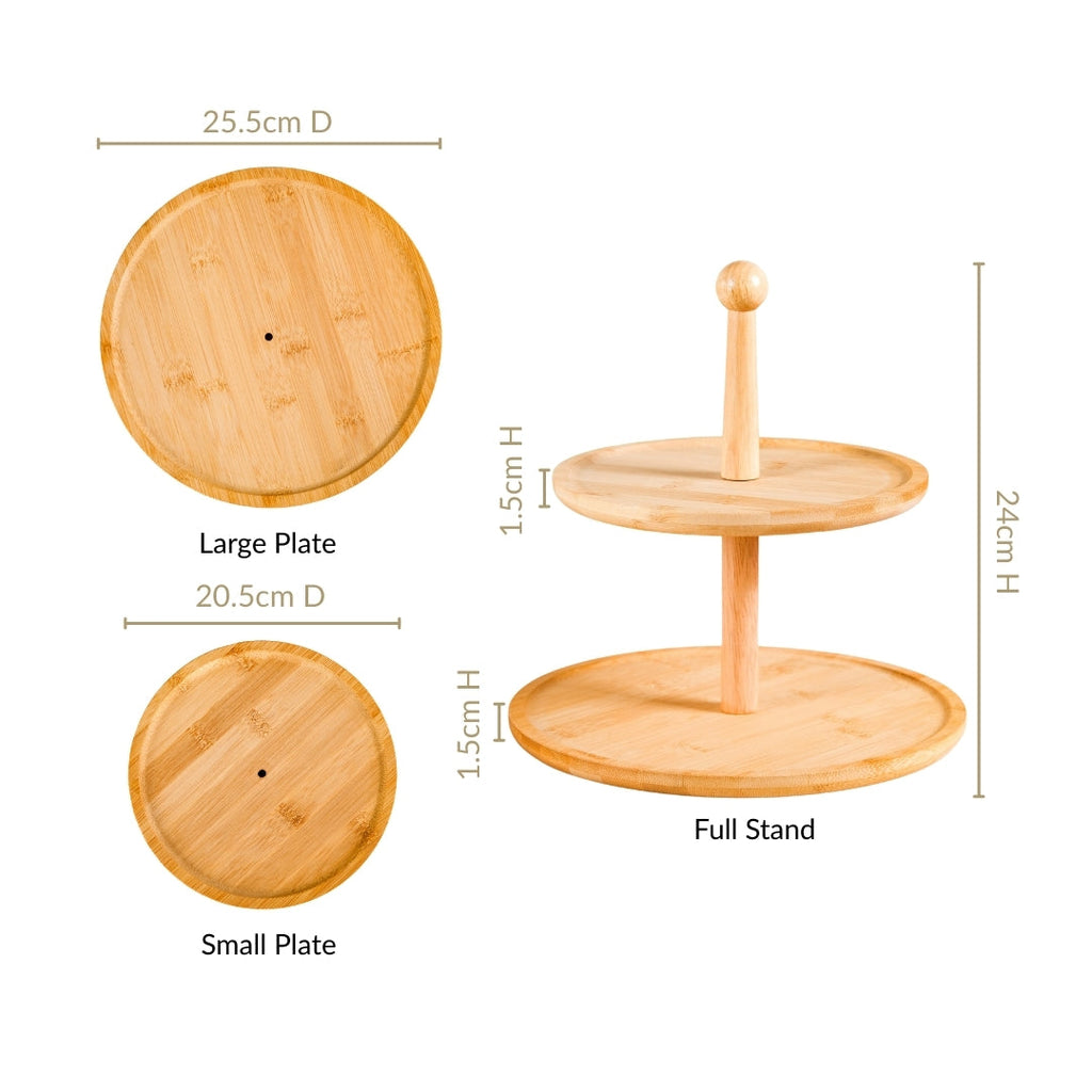 Two Tier Bamboo Cupcake Stand Nestasia