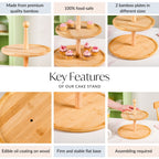 Two Tier Bamboo Cupcake Stand Nestasia
