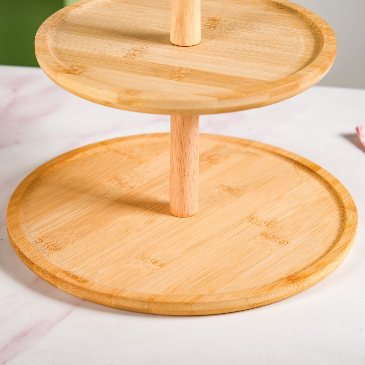Two Tier Bamboo Cupcake Stand Nestasia