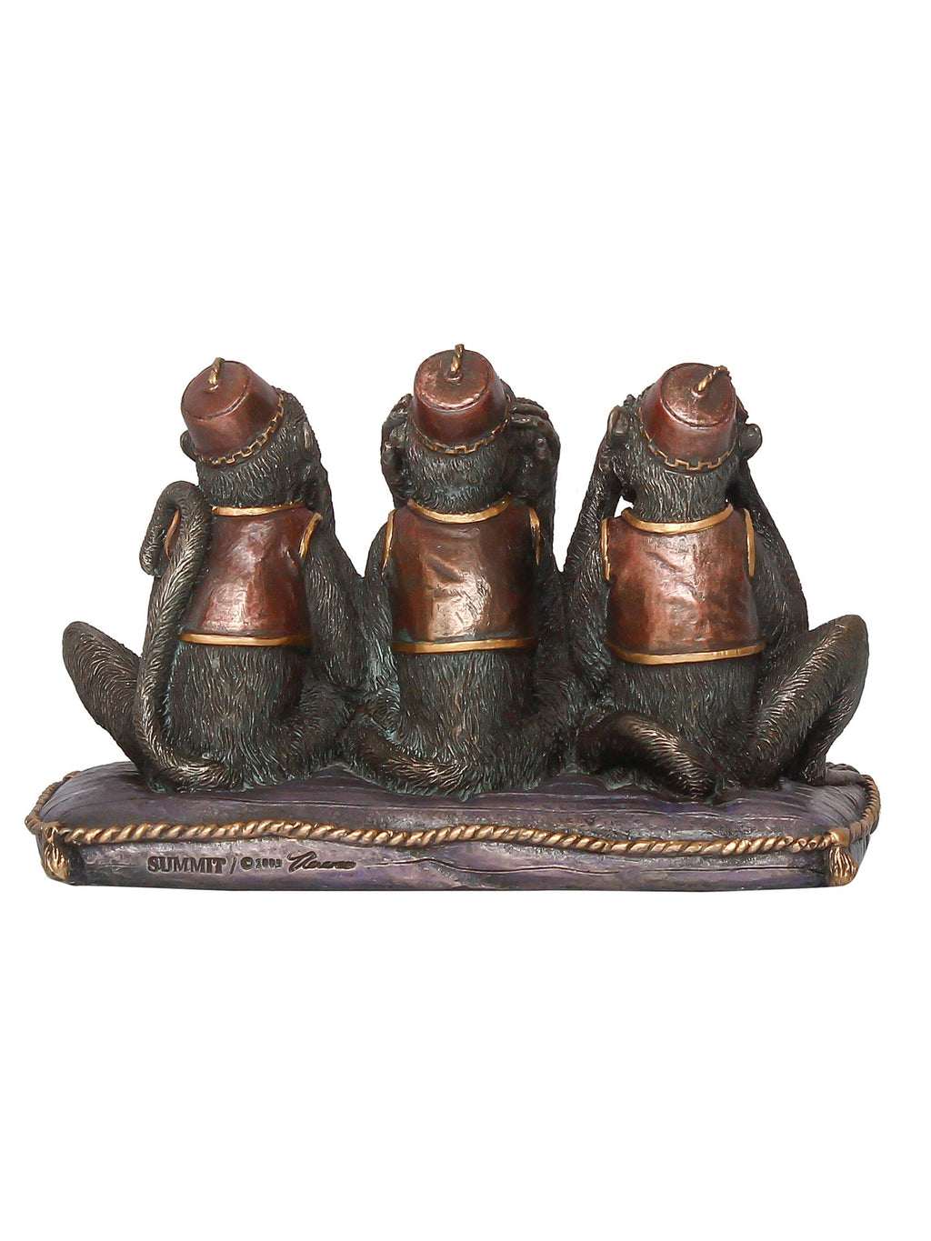 Polyresin and Bronze Brown Set Of 3 Wise Monkeys Showpiece Decorative Animal Figurine Kafalo