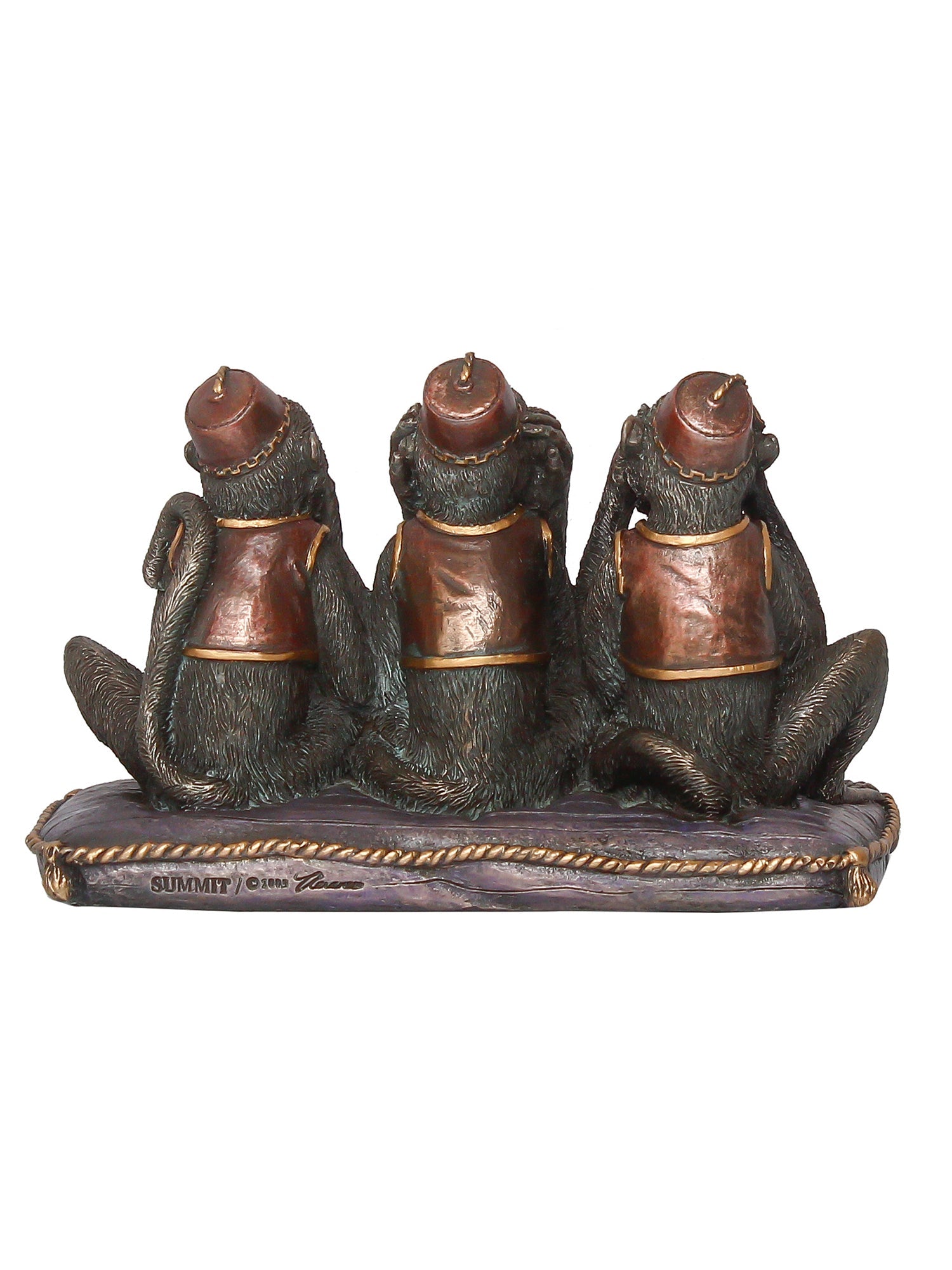 Polyresin and Bronze Brown Set Of 3 Wise Monkeys Showpiece Decorative Animal Figurine Kafalo