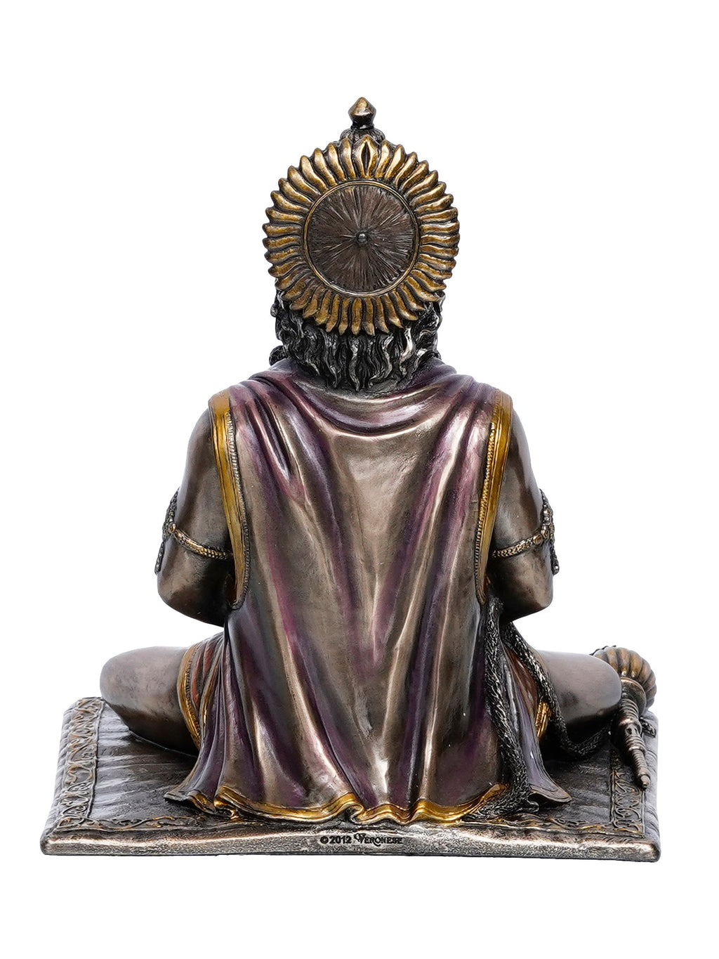 Brown Polyresin and Bronze Meditating Lord Hanuman Idol Kafalo