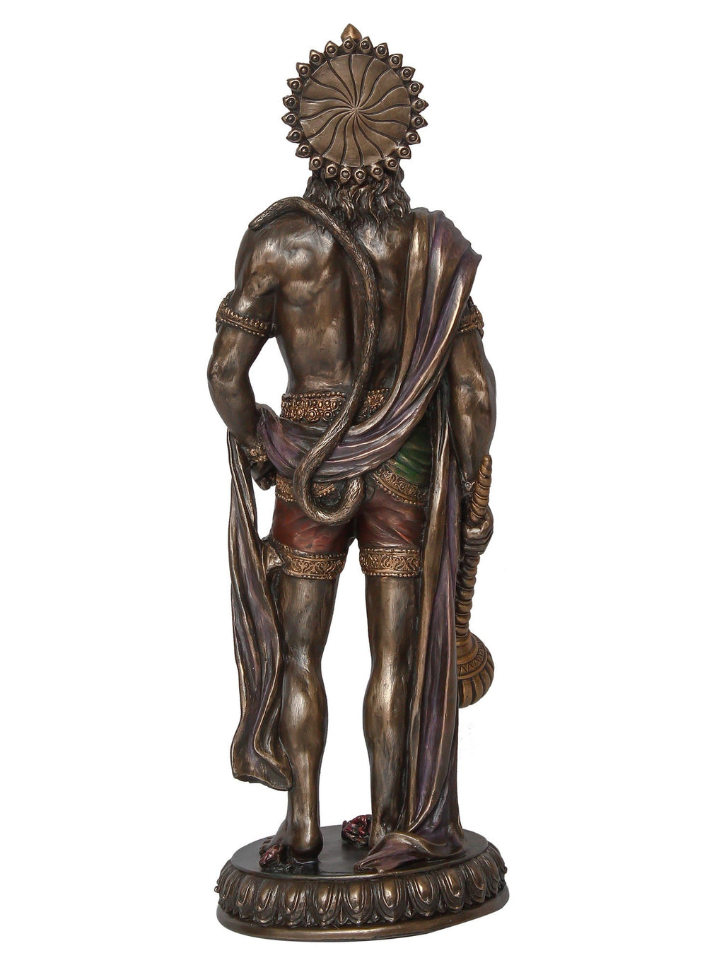 Brown Polyresin and Bronze Standing Lord Hanuman Idol with Gada/Mace Kafalo