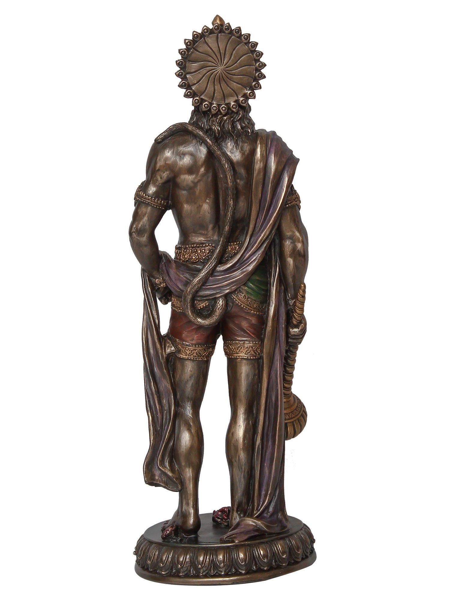 Brown Polyresin and Bronze Standing Lord Hanuman Idol with Gada/Mace Kafalo