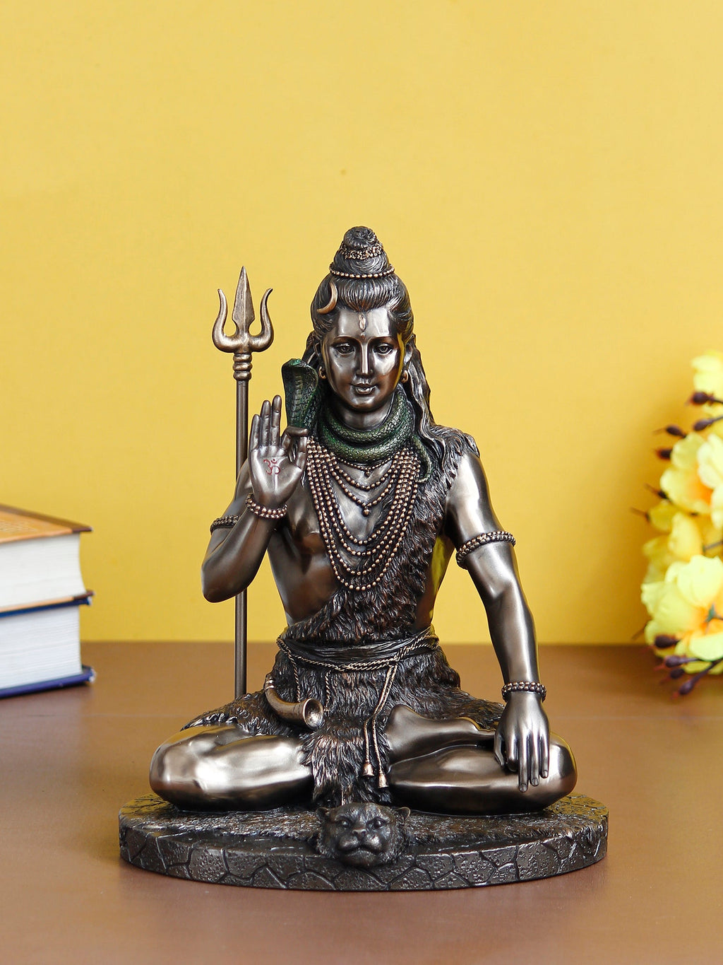 Polyresin and Bronze Decorative Blessing Lord Shiva statue Kafalo