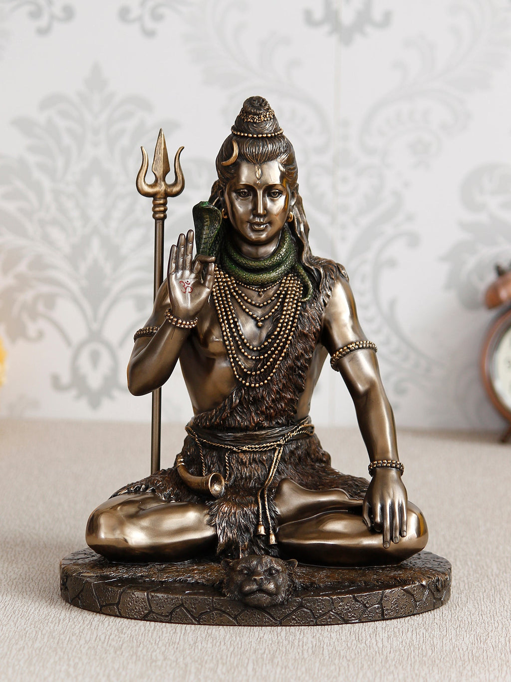 Polyresin and Bronze Decorative Blessing Lord Shiva statue Kafalo