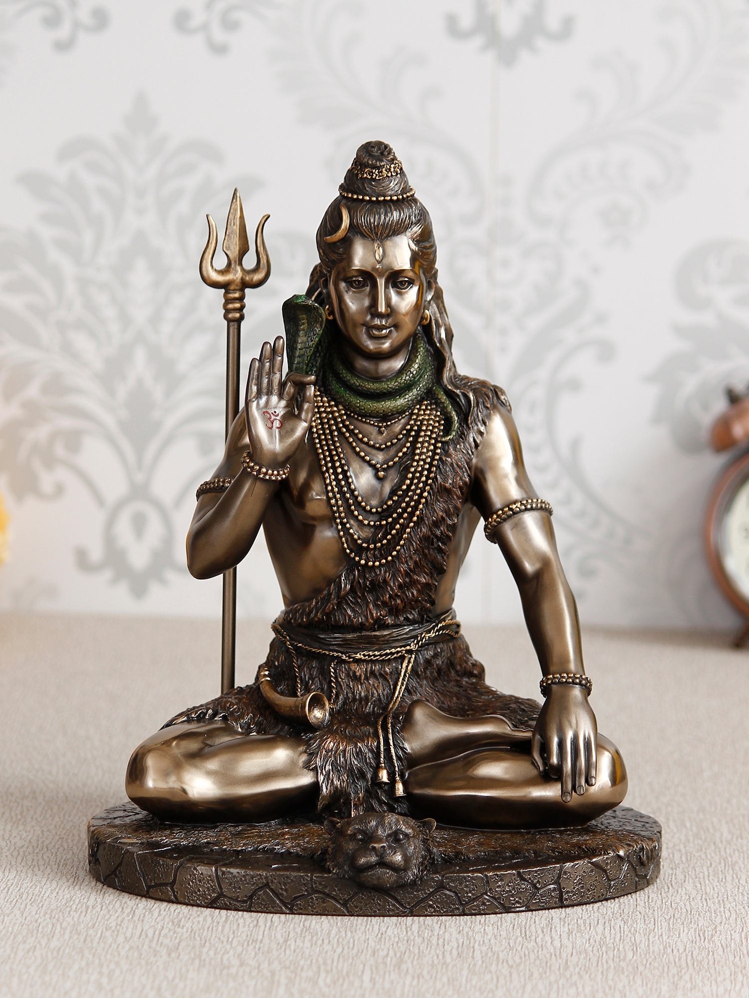Polyresin and Bronze Decorative Blessing Lord Shiva statue Kafalo