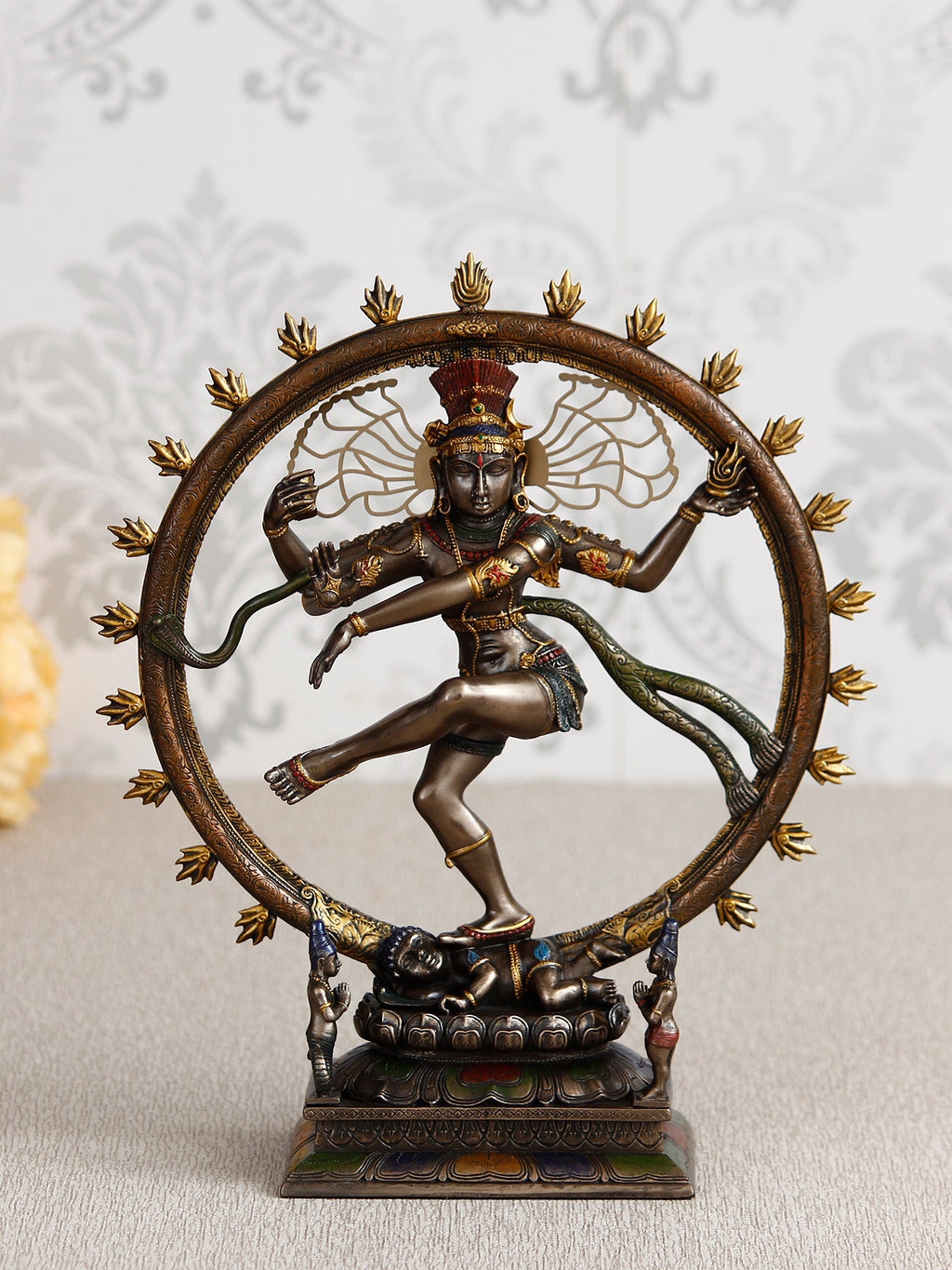 Polyresin and Bronze Decorative dancing nataraja statue Kafalo