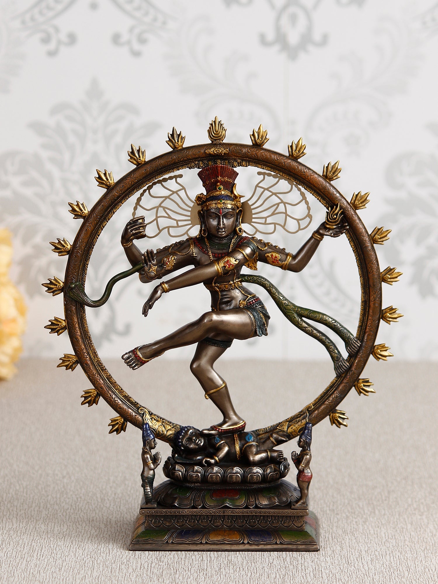 Polyresin and Bronze Decorative dancing nataraja statue Kafalo