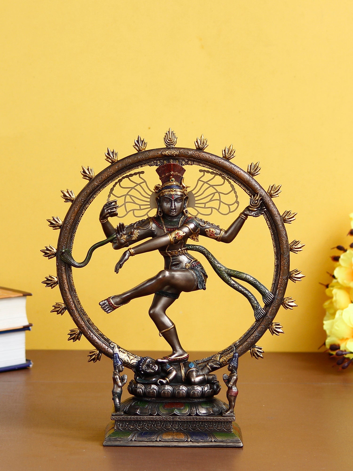 Polyresin and Bronze Decorative dancing nataraja statue Kafalo