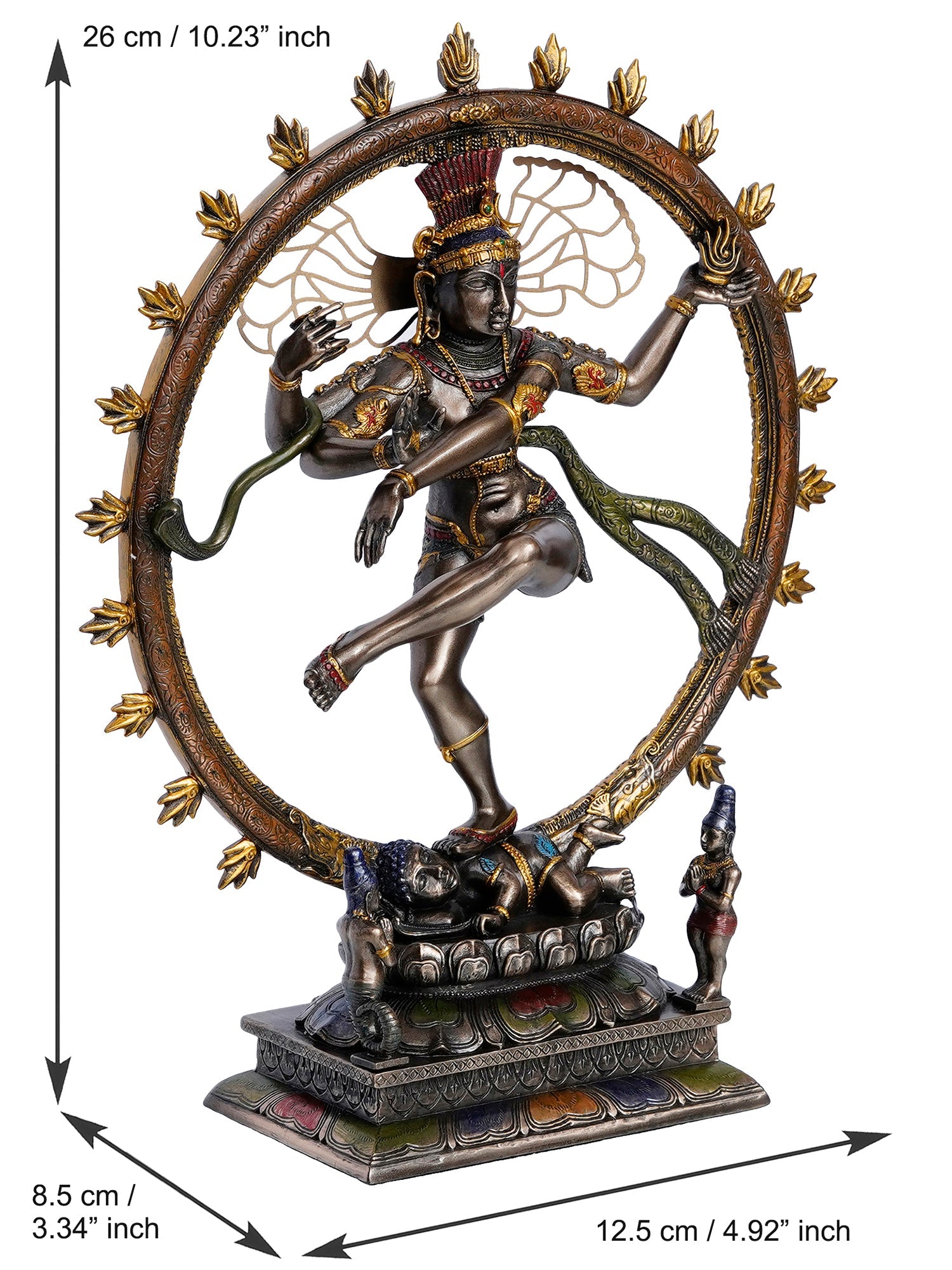 Polyresin and Bronze Decorative dancing nataraja statue Kafalo