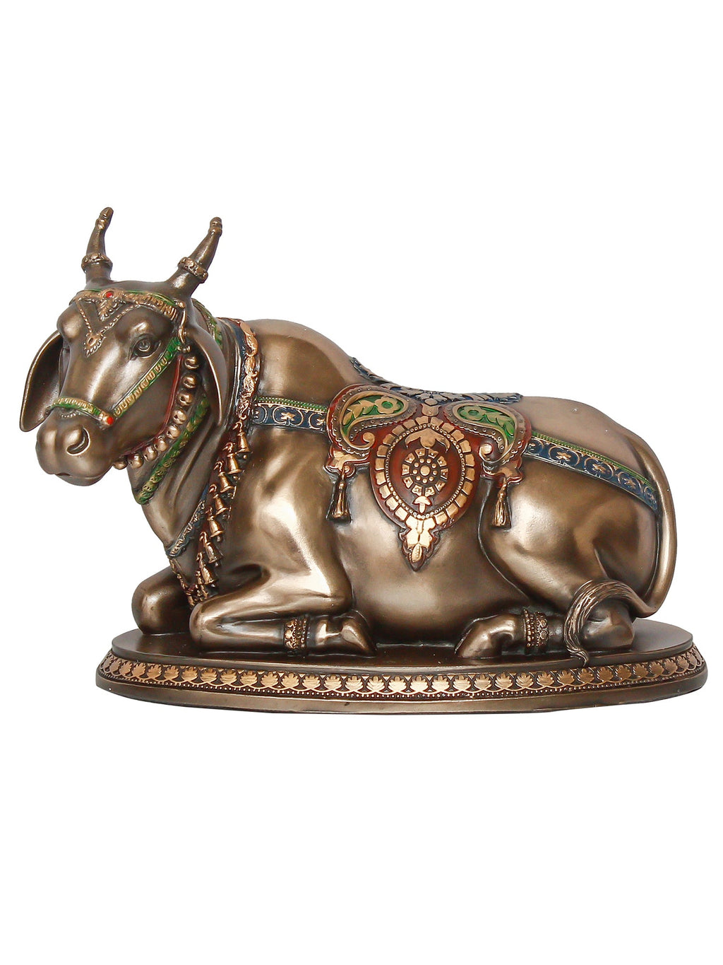 Gold Polyresin and Bronze Nandi Idol Kafalo
