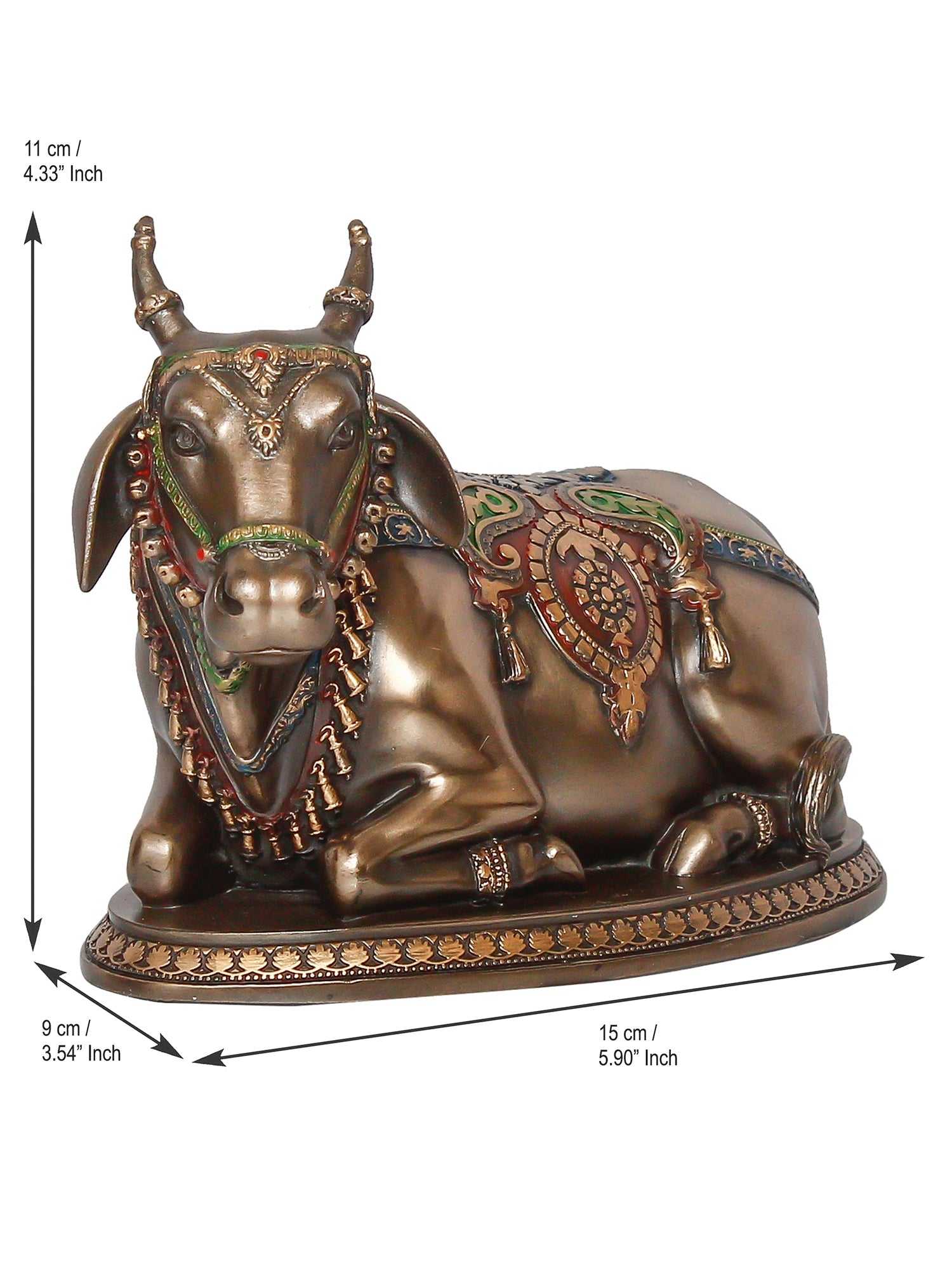 Gold Polyresin and Bronze Nandi Idol Kafalo
